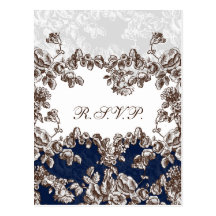 Hütten-Rosen"Marineblau" Chichochzeit UAWG Postkarten