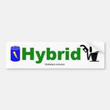 HYBRIDE bunte Pumpe und Batterie eingeschlossen Autoaufkleber