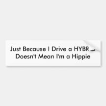 HYBRIDE Fahrer sind nicht Hippies Auto Sticker