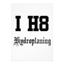 hydroplaning ankündigungskarte