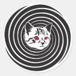 Hypno-Katze Runde Aufkleber