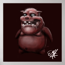Hypnotized Schwein Plakate