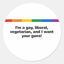 I' m ein homosexuelles liberales vegaterian u runder sticker