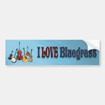 I AUFKLEBER DER LIEBE-BLUEGRASS-BUMPER AUTOSTICKER