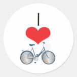 I Fahrräder des Herz-(Liebe) Runde Aufkleber