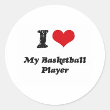 I heart My Basketball Player Round Sticker
