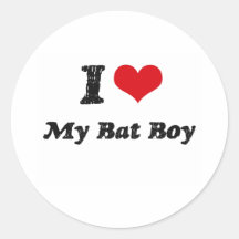 I heart My Bat Boy Stickers