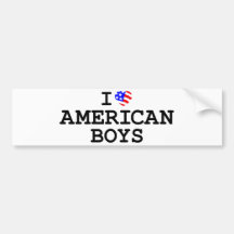 I Herz-Amerikaner-Jungen Auto Aufkleber