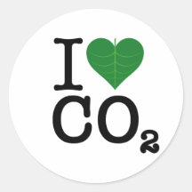 I Herz CO2 Runder Aufkleber