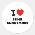 I Herz, das anonym ist Runde Aufkleber