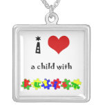 I Herz ein Kind mit Autismus Amulett