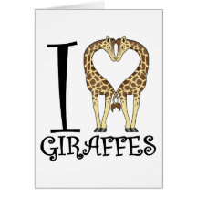 I Herz-Giraffen Grußkarte