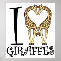 I Herz-Giraffen Poster