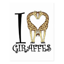 I Herz-Giraffen Postkarte
