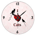 I Herz-Katzen-Wanduhr