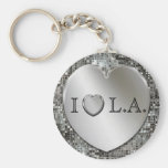 I Herz L.A. Silver Heart Keychain Schlüsselanhänger