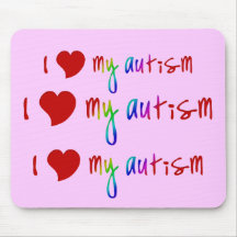 I Herz mein Autismus Mousepad