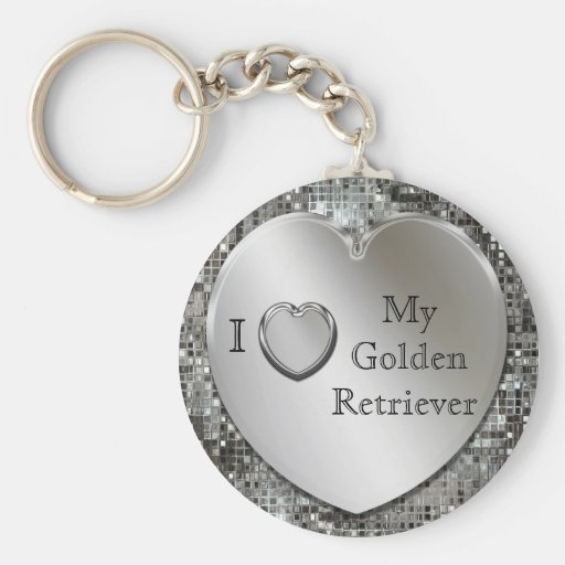 I Herz mein golden retriever-Herz Keychain Schlüsselanhänger