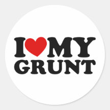 I "Herz" mein Grunzen Runde Sticker