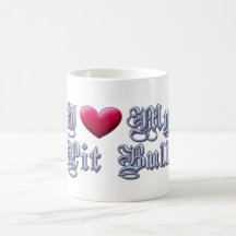 I Herz mein Pitbull-Becher Kaffee Tassen
