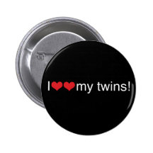 I Herz meine Zwillinge Buttons
