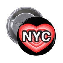 I Herz NYC. I Liebe NYC. New York City. I Herz NY buttons