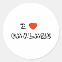 I Herz Oakland Runde Aufkleber