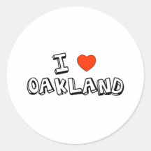 I Herz Oakland Runder Sticker