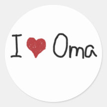 I Herz Oma Runde Sticker