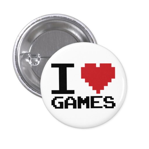 I Herz-Spiel-Knopf Button