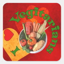 I Herz-Vegetarier Aufkleber