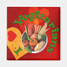 I Herz-Vegetarier Kühlschrankmagnete