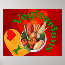 I Herz-Vegetarier Poster
