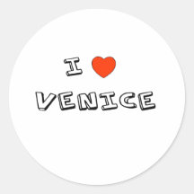 I Herz Venedig Runde Aufkleber
