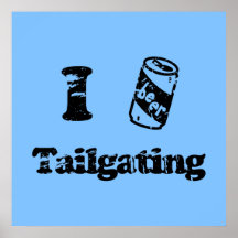 I HerzTailgating mit Bier-Dose - irgendwelche Team Plakatdruck