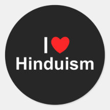 I Hinduismus der Liebe-(Herz) Runder Aufkleber