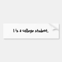 I ist ein Unistudent Autoaufkleber