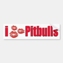I küsst Liebe Pitbull Hunde, Lippenstift verrückte Autosticker