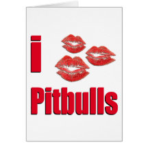 I küsst Liebe Pitbull Hunde, Lippenstift verrückte Karten
