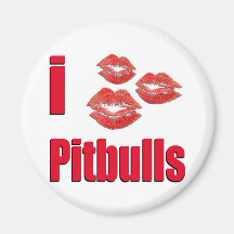 I küsst Liebe Pitbull Hunde, Lippenstift verrückte Kühlschrankmagnete