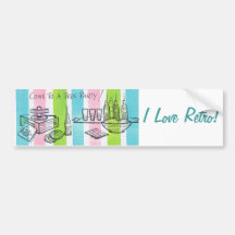 I laden Liebe-Retro/Vintage Retro jugendlich ein Autoaufkleber
