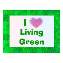 I lebende grüne Postkarte der Liebe