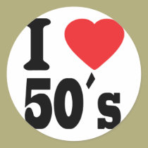 I Liebe 50 ´s aufkleber