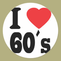 I Liebe 60 ´s aufkleber