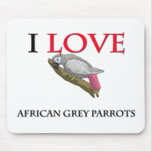 I Liebe-afrikanisches Grau-Papageien Mauspad