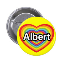 I Liebe Albert, Regenbogenherz Anstecknadelbutton