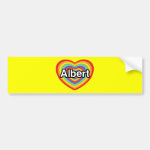I Liebe Albert, Regenbogenherz Auto Sticker