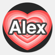 I Liebe Alex. Liebe I Sie Alex. Herz Runde Sticker