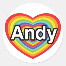I Liebe Andy, Regenbogenherz Stickers