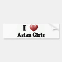 I Liebe-Asiats-Mädchen Auto Sticker